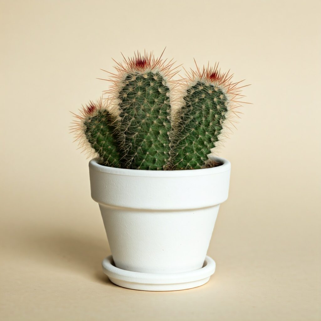 cactus plant in a white pot